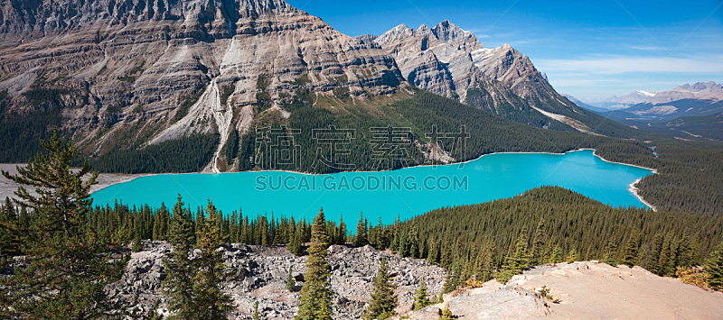 加拿大,平投湖,阿尔伯塔省,自然,水,公园,水平画幅,无人,全景,国内著名景点