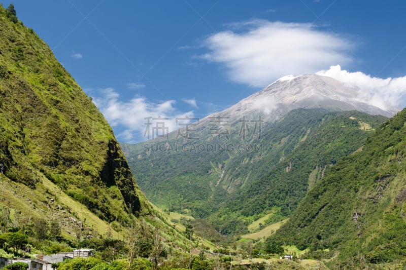 厄瓜多尔,地形,鲍诺什,安第斯高原,亚马逊地区,南美,水,公园,水平画幅,瀑布