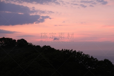 室兰,斗篷,北海道,海岬,水平画幅,无人,蓝色,日本,色彩渐变,太阳