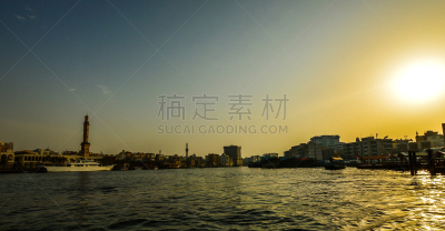 迪拜,德以拉,小溪,水平画幅,高尔夫球运动,无人,迪拜沙漠精英赛,户外,城市,阿拉伯联合酋长国