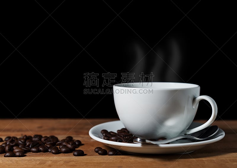 褐色,木制,咖啡豆,摩卡咖啡,茶碟,茶水间,留白,水平画幅,早晨,阴影