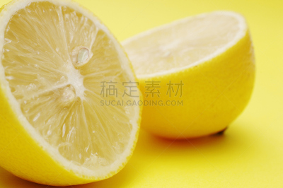 活力,柠檬,黄色,切片食物,木髓,留白,水平画幅,水果,酸味,健康保健