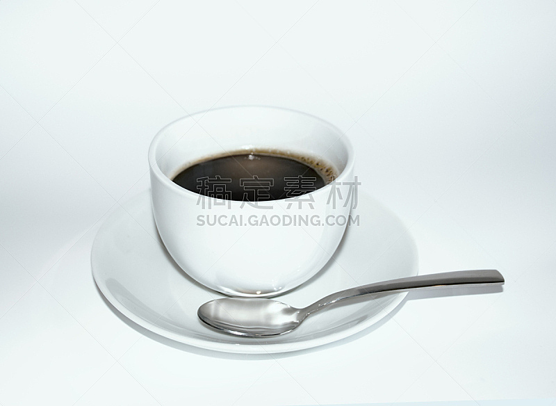白色背景,白色,咖啡杯,分离着色,褐色,早餐,水平画幅,无人,茶碟,浓咖啡