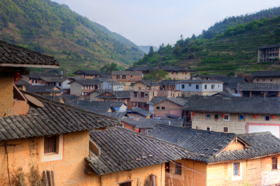 福建省,乡村,古老的,永定,客家族,水平画幅,建筑,无人,建筑外部,房屋