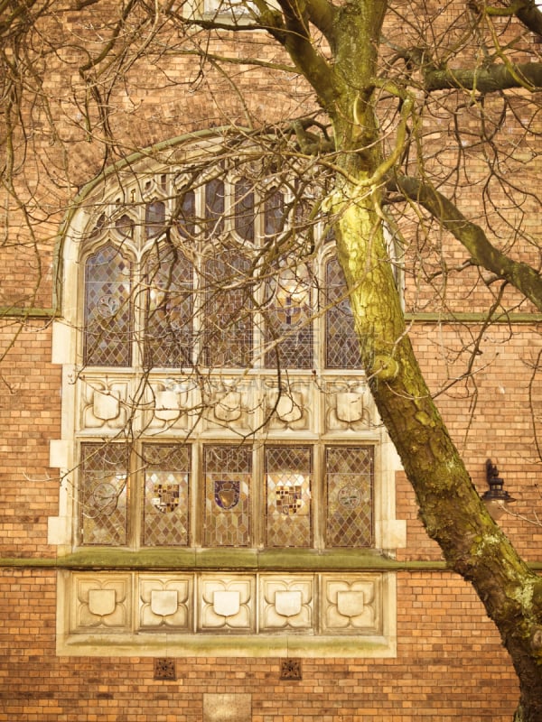 ormate windows of Queen's university Belfastâ