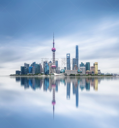 城市天际线,全景,金茂大厦,上海环球金融中心,东方明珠塔,黄浦江,浦东,垂直画幅,天空,底片效果