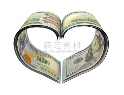 心型,有钱人,美国百元钞票,慈善捐赠,银行帐户,100号,垒起,贷款,债务,家庭理财