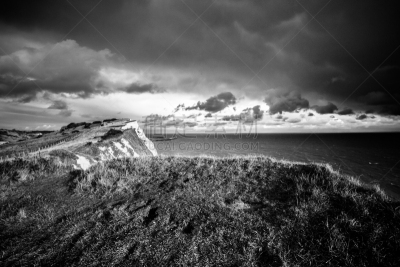 多佛的白色悬崖,灰度图像,北丘,white cliffs,多佛,肯特,自然,水平画幅,地形,景观设计