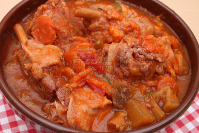 鸭子,酱汁炖肉,大腿,焖菜,青椒,蔬菜炖肉,水平画幅,无人,膳食,馅饼