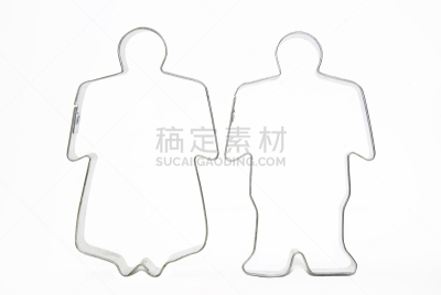 姜饼人,饼干,女人,水平画幅,形状,银色,伴侣,人