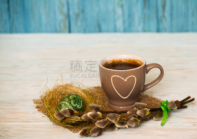 复活节彩蛋,枝,柳树,木制,桌子,花束,星郁金香植物,复活节童帽,养老金,飞絮柳