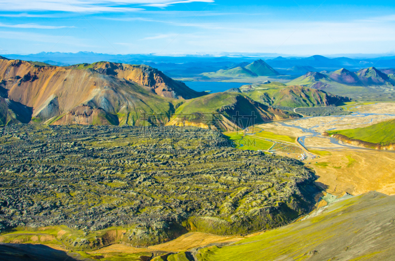 兰德玛纳,冰岛国,地形,熔岩,赫克拉火山,fjallabak nature reserve,美,水平画幅,山,火山地形