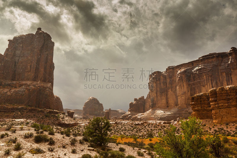 犹他,秋天,沙漠,雨,乌云,马蹄弯,野生白山羊,羚羊谷,贝瑞丝峡谷,天空