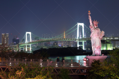 曙暮光,旅行者,都市风景,国际著名景点,台场,东京塔,日本,商务旅行,彩虹拱,概念