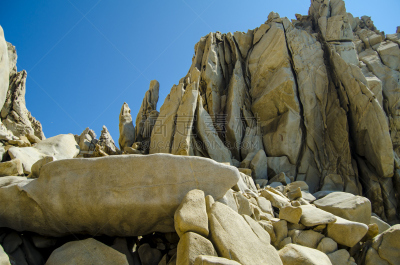 岩层,爱人海滩,圣路卢卡斯,水,天空,美,水平画幅,无人,海岸地形,户外