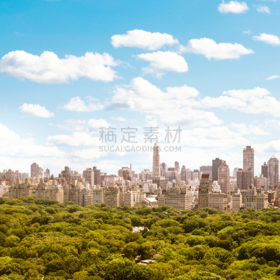纽约,城市天际线,哥伦布盘,中央公园,天空,公园,高视角,无人,户外,反差