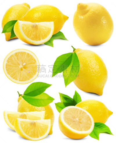 柠檬,分离着色,白色背景,自然,垂直画幅,水果,无人,维生素,果汁,熟的