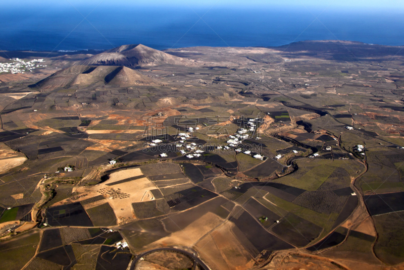 兰萨罗特岛,风,航拍视角,发电站,timanfaya national park,高视角,沙子,风力,能源,干的