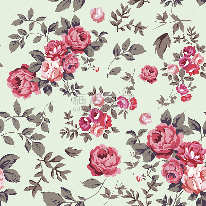 玫瑰,式样,背景,叶子,花纹,仅一朵花,植物学,四方连续纹样,古典式,粉色