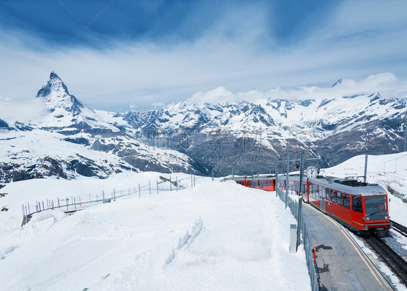 山,马特洪峰,火车,天空,美,戈尔内格拉特,水平画幅,雪,旅行者,户外