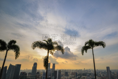城市天际线,新加坡市,海湾,沙子,游艇码头,水平画幅,新加坡,建筑,夜晚,无人