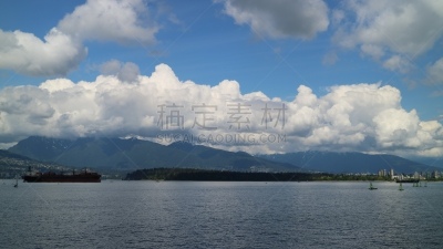 耶利哥海滩,史坦利公园,城市天际线,加拿大,温哥华,看风景,市区,山脉,格劳斯山,自然