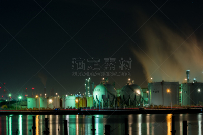 夜晚,日本,时区,工厂,四日市,三重县,工业区,东海区,霓虹色,水平画幅