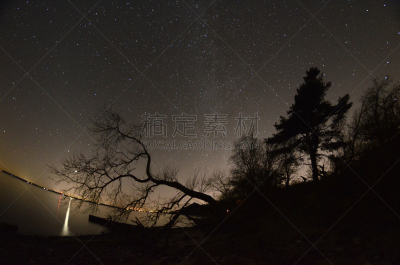 天空,夜晚,银河系,大熊座,鱼眼镜头,星座,与众不同,灵性,水平画幅,无人