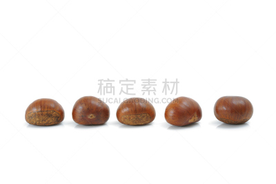 栗子,炒栗子,水平画幅,水果,无人,有机食品,生食,白色背景,干的,坚果