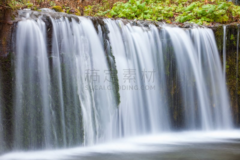 季节,秋天,shiraito falls,轻井泽町,长野县,瀑布,水,美,里山,水平画幅