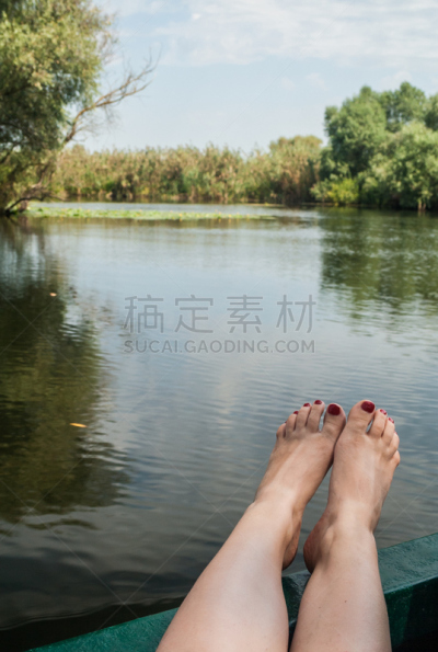 地形,足,船,在边上,俄亥俄河,看,垂直画幅,水,天空,美