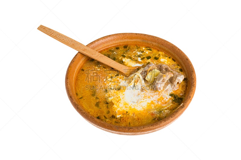 罗宋汤,白色背景,水平画幅,十字花科,传统,乌克兰,奶油,膳食,甜菜,盘子