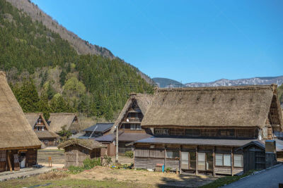 五箇山,山庄,世界遗产,建筑工地,南托,小农地,合掌屋,富山县,北陆地区,茅屋屋顶