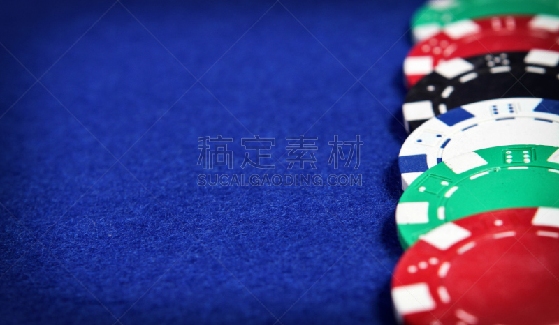 蓝色背景,赌桌,拉斯维加斯,扑克,休闲活动,水平画幅,纺织品,无人,风险,塑胶
