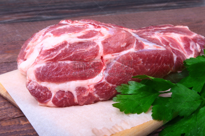 草本,生食,欧芹,肉,叶子,排骨,猪肉,嫩里脊排,炸肉排,水平画幅