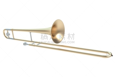 长号,男高音,爵士乐,黄铜,黄金,风,美国,艺术,水平画幅,白色背景