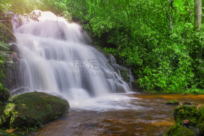 瀑布,泰国,雨林,擦洗盆,山,碧差汶,自然美,水资源保护,水,美