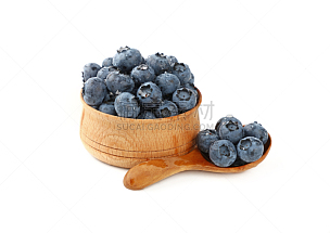 蓝莓,碗,白色,分离着色,木匙,水,水平画幅,高视角,素食,湿