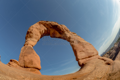 精致拱石,风景,滑石小道,摩押,天空,水平画幅,高视角,无人,夏天,户外