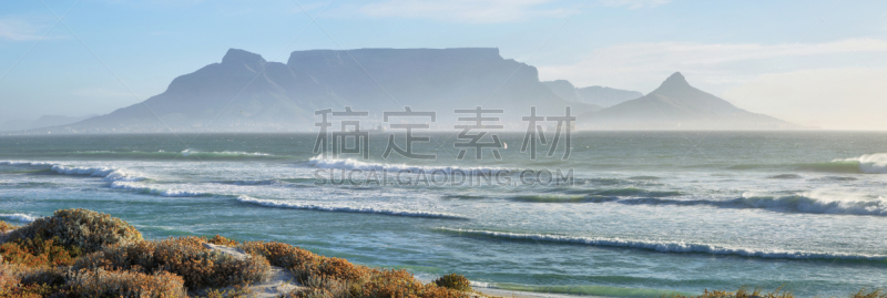 南非桌山,风景,黎明,正面视角,水,天空,水平画幅,沙子,无人,开普敦