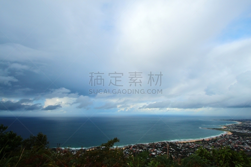 海岸线,澳大利亚,暴风雨,新南威尔士,水平画幅,山,无人,户外,云景,雨