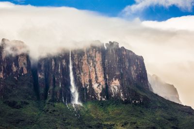 委内瑞拉,瀑布,山,罗赖马山,拉格兰萨巴那,玻利瓦尔省,平顶山,Canaima,圭亚那,台地