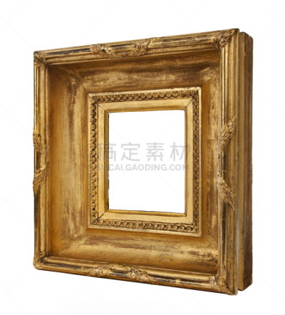 边框,长方形,悬挂的,金叶,镀金的,画布,华丽的,空的,背景分离,美术工艺