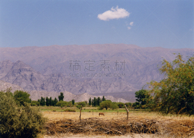 农场,山麓,图库曼,天空,褐色,干草,水平画幅,山,无人,户外