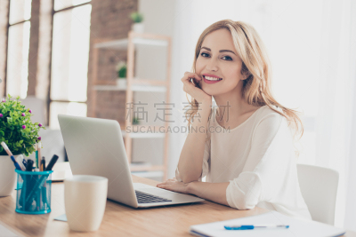 计算机,女人,幸福,桌子,可爱的,智慧,饮料,经理,仅成年人,青年人