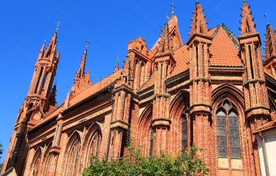 立陶宛共和国,维尔纽斯,桨叉架船,圣安妮,无人,st anne's church,旅游目的地,世界遗产,2015年