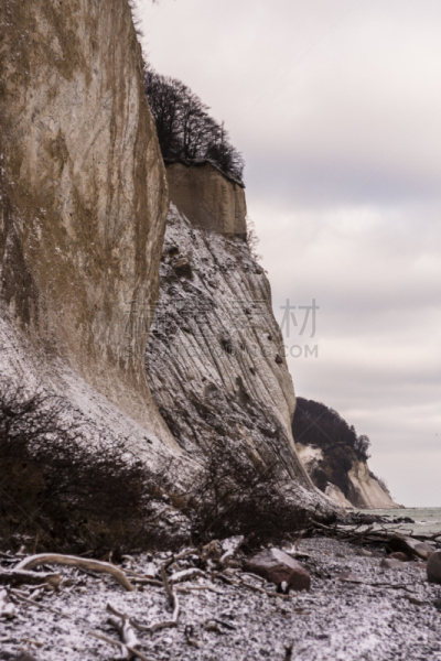 雪,海滩,德国北海地区,梅克伦堡前波莫瑞州,云,户外,white cliffs,自然,季节,垂直画幅