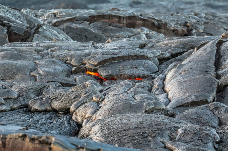 夏威夷大岛,热,熔岩,水,公园,几劳亚活火山,水平画幅,卡拉帕那,巨大的,泥土