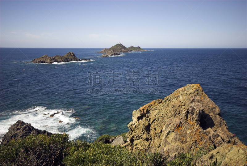 岛,海岸线,赤血岛,科西嘉,水,旅游目的地,水平画幅,地形,岩石,无人