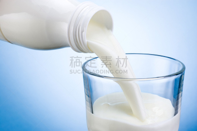 牛奶,瓶子,玻璃杯,塑胶,白色,蓝色背景,乳酸,奶昔,酸奶,乳糖发酵